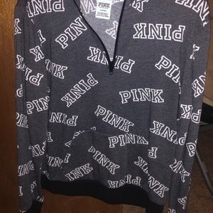 pink victoria’s secret grey and white jacket